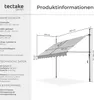 Diagram showing dimensions and technical specifications of a retractable awning. Náhled obrázku produktu
