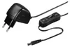 A black power adapter with a European plug, an inline switch, and a barrel connector. Anteprima dell’immagine prodotto