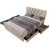okwish Polsterbett 140x200cm Doppelbett Bettgestell mit 4 Produktbild-Vorschau 8