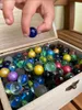 Glasmurmeln 200 Stück 16 mm bunter Mix mit Holz Schatzkiste Produktbild-Vorschau 7