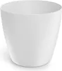 Weißer matter Kunststoff-Blumentopf 15,8x14,5 cm glatter Produktbild-Vorschau 3