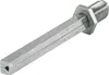 A metal object with a threaded end and a square shaft with a split down the middle, isolated on a white background. Anteprima dell’immagine prodotto