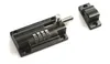 A black combination lock bolt and its corresponding catch are shown on a white background. Produktbild-Vorschau