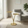 FineBuy Tavolino Foglia di ninfea Oro 57 cm Tavolino in Anteprima dell’immagine prodotto 2