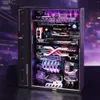 A detailed, illuminated 3D puzzle model of a futuristic city structure, likely a computer case or a complex mechanical model, displayed in a dark setting with purple ambient lighting. Voir les images du produit