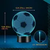 A 3D soccer ball lamp with dimensions indicated. Produktbild-Vorschau