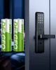 Two batteries are shown next to a digital door lock. Produktbild-Vorschau
