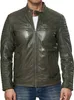 Tazzio Herren Jacke Lederjacke Biker Echtleder 19709 Khaki Produktbild-Vorschau 4