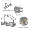 MODFU Dětská postel ve tvaru domečku s komínem, nízká Náhled obrázku produktu 3