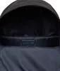 Interior view of a black backpack with a navy blue lining and a navy blue Lacoste logo patch. Produktbild-Vorschau