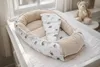 Premium BABYNEST SET 5 tlg. BEIGE Samt Velour/ Igel Braun Produktbild-Vorschau 11