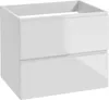 A white, two-drawer vanity cabinet is shown against a white background. Produktbild-Vorschau