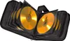 A black CD case filled with gold-colored CDs. Produktbild-Vorschau