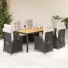 7-tlg. Garten-Essgruppe mit Kissen Schwarz Poly Rattan Produktbild-Vorschau 2