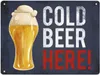 Metallschild XL mit Spruch: Cold Beer Here! Schild Produktbild-Vorschau 1