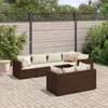 vidaXL 7-tlg. Garten-Lounge-Set mit Kissen Braun Poly Produktbild-Vorschau 2