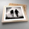 Gerahmtes Poster - Rahmen in heller Eiche - Cowboy Pferd Produktbild-Vorschau 3