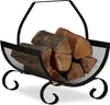 relaxdays Kaminholzkorb schwarz 33,0 x 38,0 x 40,0 cm Produktbild-Vorschau 1