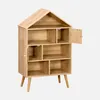 sweeek - Bücherregal Rattan, 7 Fächer und 2 Türen - Natur Produktbild-Vorschau 2