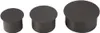 Three dark gray cylindrical objects of varying heights are arranged in a row on a white background. Produktbild-Vorschau