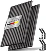 Two acoustic panels are shown diagonally against a white background, with four black coat hooks to the right. Produktbild-Vorschau