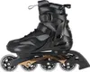 A black and gold inline skate is shown against a white background. Náhľad obrázku produktu