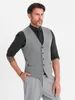 Ombre Clothing Pánská společenská vesta Gundulfo šedá S Náhled obrázku produktu 4
