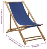 vidaXL Liegestuhl Bambus und Canvas Marineblau Produktbild-Vorschau 7