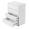 A white chest of drawers with four drawers, two of which are open, against a white background. Náhľad obrázku produktu