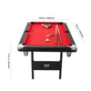 A VEVOR brand billiard table with accessories, shown with dimensions indicated. Produktbild-Vorschau