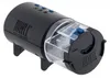 A black automatic fish feeder with a clear compartment for food. Produktbild-Vorschau