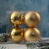 Christbaumkugel - Weihnachtsbaumkugel - bruchfest - D: 10cm - glänzend und matt - gold - 4er Set Produktbild-Vorschau