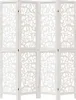 A white, four-panel room divider with an intricate cut-out pattern. Podgląd zdjęcia produktu