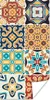 MuchoWow® Poster Blumen - Vintage - Muster - Blau - Orange Produktbild-Vorschau 1