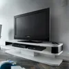 TV Board JUNIOR Lowboard weiß schwarz matt lackiert 151 cm Produktbild-Vorschau 1