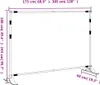 A diagram showing the dimensions of a backdrop stand. Produktbild-Vorschau