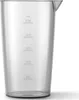 A clear plastic measuring cup with ml markings. Voir les images du produit