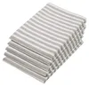 set di 5 strofinacci a righe, 100% cotone, 50x70 cm, grigio Anteprima dell’immagine prodotto 4