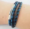 Lederkette Lederband 6 mm Herren Halskette Schwarz / Blau Produktbild-Vorschau 3