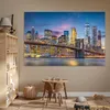 MuchoWow® Poster New York - Brooklyn Bridge - Nacht 180x120 Produktbild-Vorschau 6