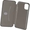 An open book-style phone case for an Apple iPhone 11, showing the interior and the clear plastic holder for the phone. Produktbild-Vorschau