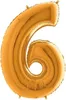 Palloncino gonfiabile numero 6 oro 66 cm Anteprima dell’immagine prodotto 2