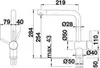Technical drawing of a faucet with dimensions. Produktbild-Vorschau