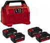 Einhell Ladegerät Power X-Quattrocharger 4A 18V + 4 x Akku Produktbild-Vorschau 1