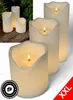 XXL Outdoor LED Kerzen 3er Set – Flackerlicht mit Produktbild-Vorschau 1