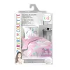 Product packaging for a unicorn-themed bedding set, showing the product and some descriptive text and graphics. Produktbild-Vorschau