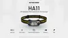 A Nitecore HA11 headlamp is displayed centrally on a light gray and white background, with feature callouts below. Podgląd zdjęcia produktu