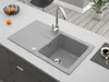 Granitový drez – drez – kuchynský drez – betón – 76 x 43 cm Náhľad obrázku produktu 6