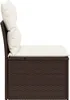 vidaXL Gartensessel ohne Armlehnen mit Kissen Braun Poly Produktbild-Vorschau 5