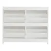 A white shoe cabinet with four flip-down compartments. Náhled obrázku produktu